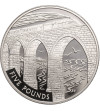 Alderney, 5 Pounds 2004, The Golden Age of Steam, Train Crossing the Viaduct - Silver Proof