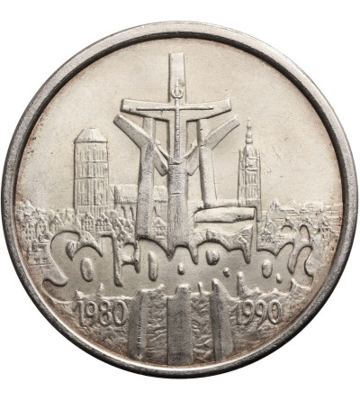 Poland. 100000 Zlotych 1990, Solidarity, var. B, without the letter L - (1 Ounce pure Silver)