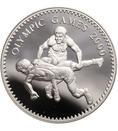 Mongolia, 500 Tugrik no date!!! (1998), XXVII Olympic Games Sydney 2000, wrestlers - Silver Proof (unlisted Rare!)