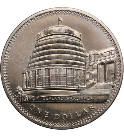 Nowa Zelandia, 1 dolar 1978, 25 rocznica koronacji i otwarcie nowego budynku parlamentu