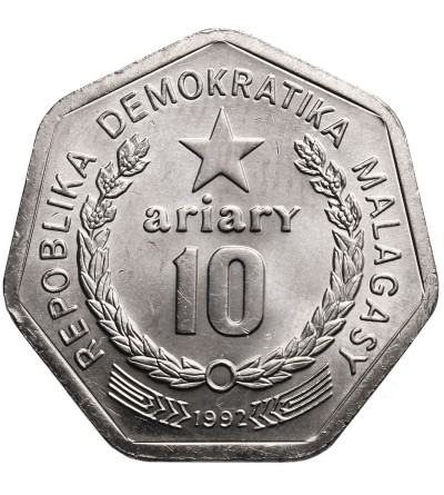 Madagascar, 10 Ariary 1992, Motto A: Repoblika Demokratika Malagasy