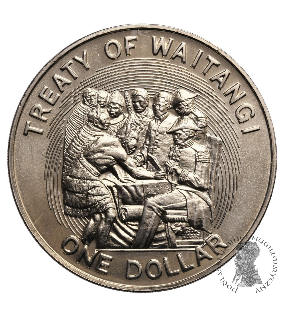 Nowa Zelandia, 1 dolar 1990, Treaty of Waitangi