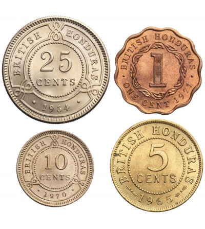 British Honduras. Set 1, 5, 10, 25 Cents 1964-1971, Elizabeth II