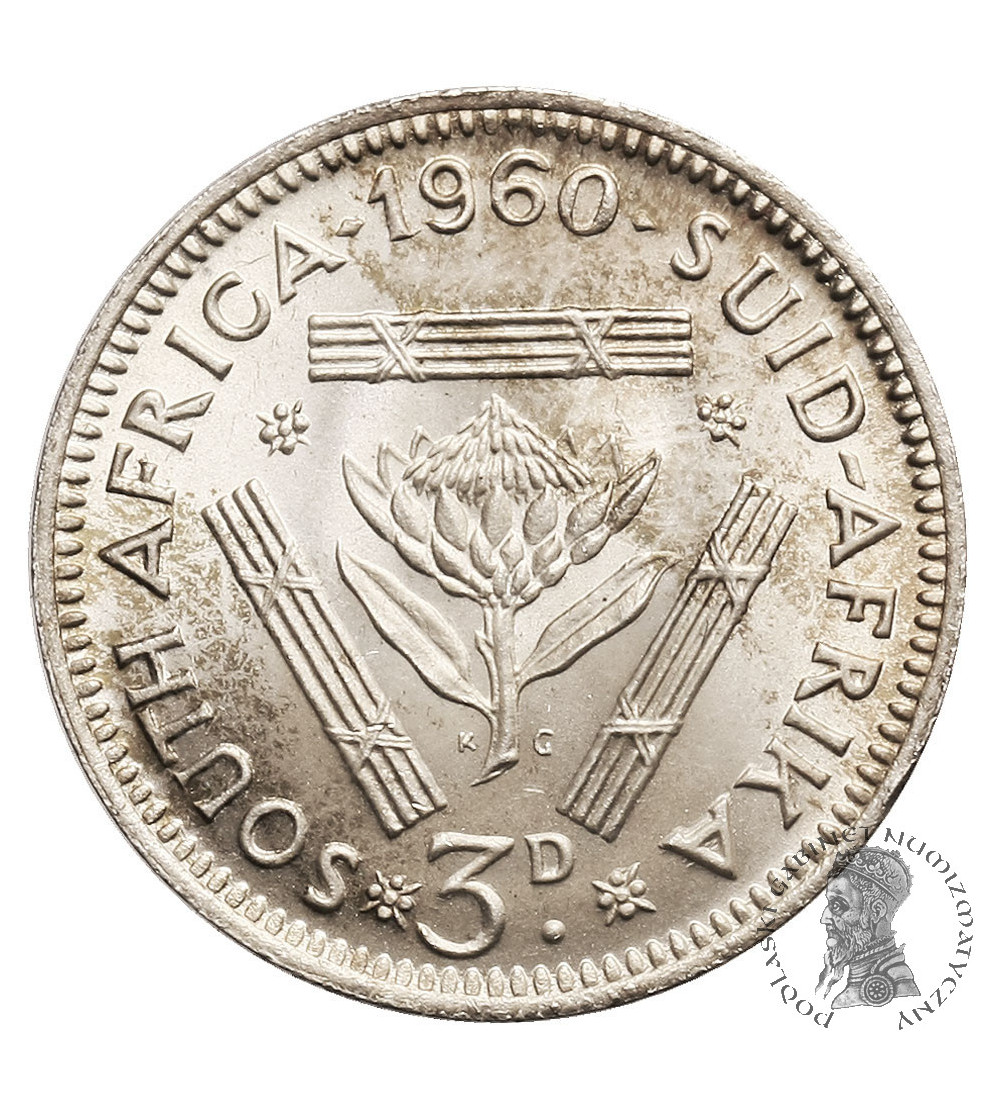 South Africa, 3 Pence 1960, Elizabeth II