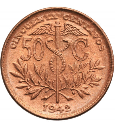 Bolivia, 50 Centavos (1/2 Boliviano) 1942