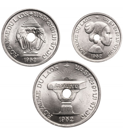 Laos. 10, 20, 50 centów 1952 - zestaw 3 sztuki