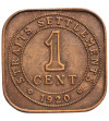Malaje - Straits Settlements. 1 cent 1920, Jerzy V
