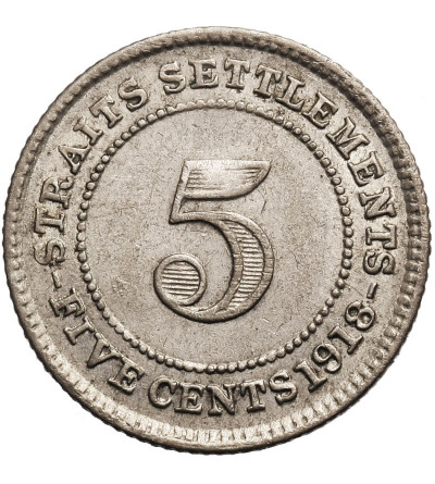 Malaje - Straits Settlements. 5 centów 1918, Jerzy V