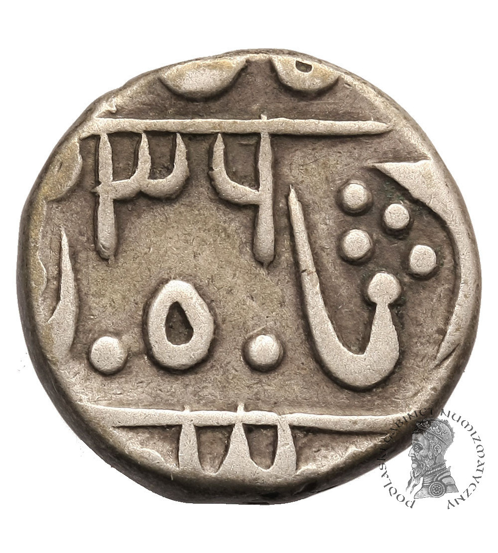 Indie - Partabgarh (Brytyjski Protektorat), Dulep Singh 1825-1864 AD. AR 1/2 rupia AH 1236 rok 45