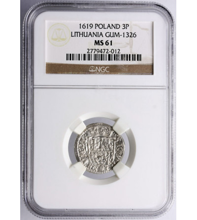 Polska, Zygmunt III Waza 1587-1632. Półtorak 1619, Wilno - NGC MS 61