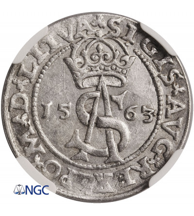 Poland / Lithuania, Zygmunt II August 1545-1572. Lithuanian Trojak (3 Groschen) 1563, Vilnius Mint (LITVA / L) - NGC MS 62