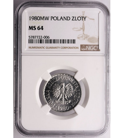 Poland. 1 Zloty 1980, Warsaw mint - NGC MS 64