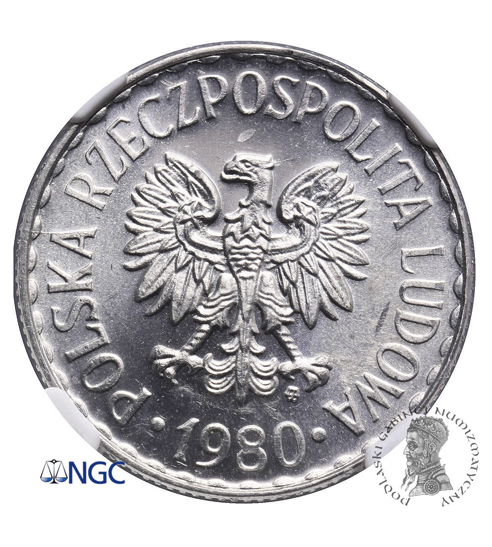 Poland. 1 Zloty 1980, Warsaw mint - NGC MS 64