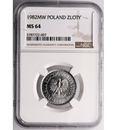Polska. 1 złoty 1982, Warszawa - NGC MS 64