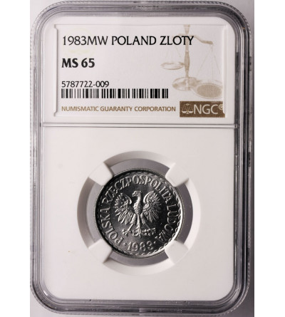 Polska. 1 złoty 1983, Warszawa - NGC MS 65