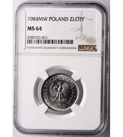 Polska. 1 złoty 1984, Warszawa - NGC MS 64
