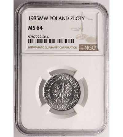 Polska. 1 złoty 1985, Warszawa - NGC MS 64