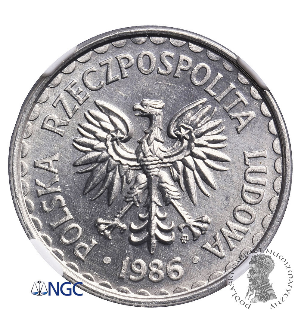 Poland. 1 Zloty 1986, Warsaw mint - NGC MS 63