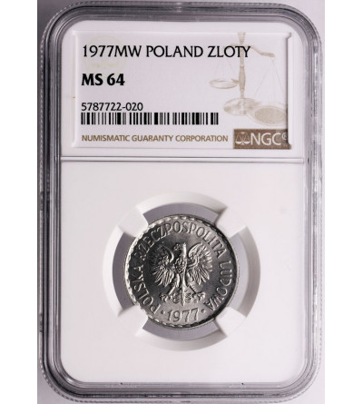 Poland. 1 Zloty 1977, Warsaw mint - NGC MS 64
