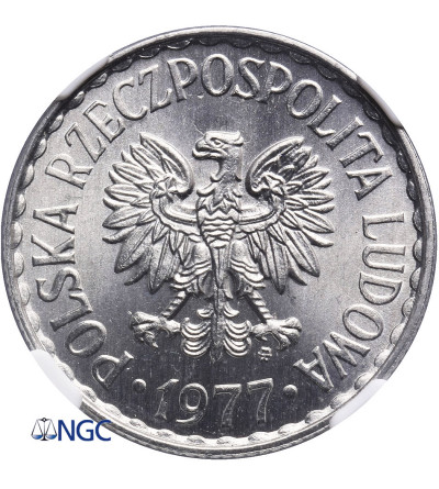 Polska. 1 złoty 1977, Warszawa - NGC MS 64