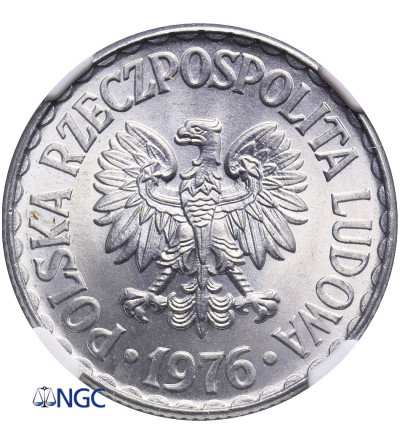 Poland. 1 Zloty 1976, no mint mark - NGC MS 65