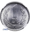 Polska. 1 złoty 1976, bez znaku mennicy - NGC MS 65