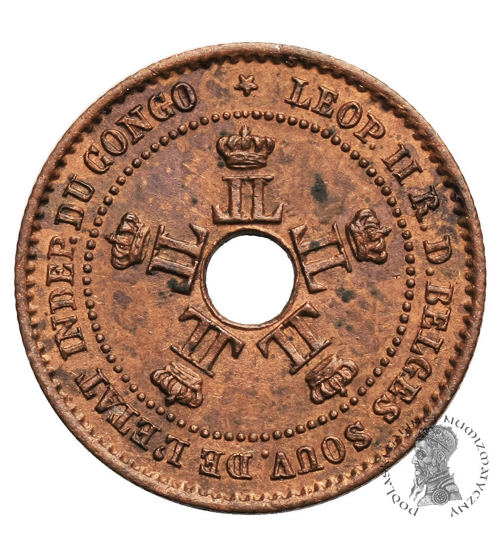 Kongo Belgijskie. 1 Centime 1888 LW, Leopold II 1865-1908