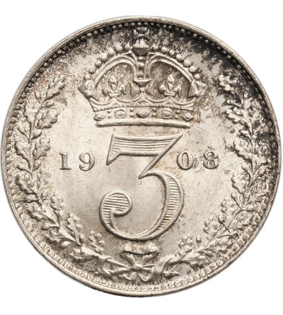 Wielka Brytania. 3 pensy (Pence) 1908, Edward VII 1901-1910