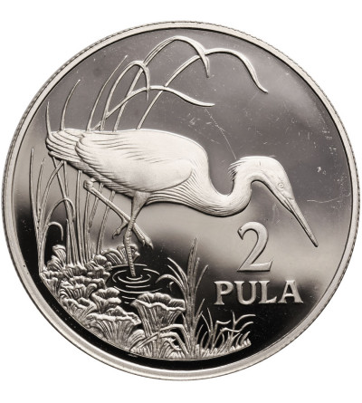 Botswana. 2 Pula 1986, Slaty Egret - Silver Proof