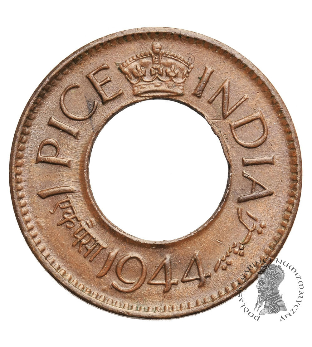 Indie Brytyjskie. 1 Pice 1944 (c / HC), Calcutta, Jerzy VI