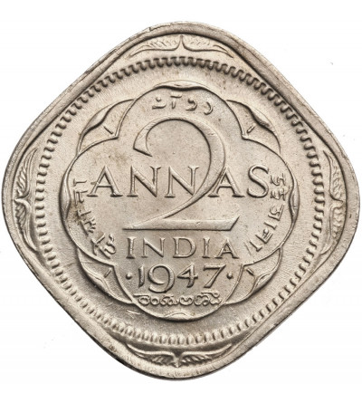 India British. 2 Annas 1947 (b), Bombay, George VI
