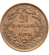 Luxembourg, William III 1849-1890. 2 1/2 Centimes 1870 (u) - dot above BARTH