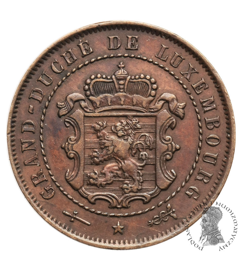 Luxembourg, William III (Netherlands) 1849-1890. 2 1/2 Centimes 1854 (u)