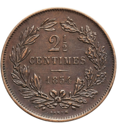 Luxembourg, William III (Netherlands) 1849-1890. 2 1/2 Centimes 1854 (u)