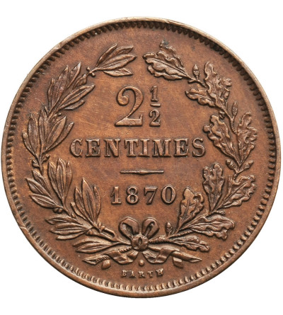 Luksemburg, William III 1849-1905. 2 1/2 Centimes 1870 (u)