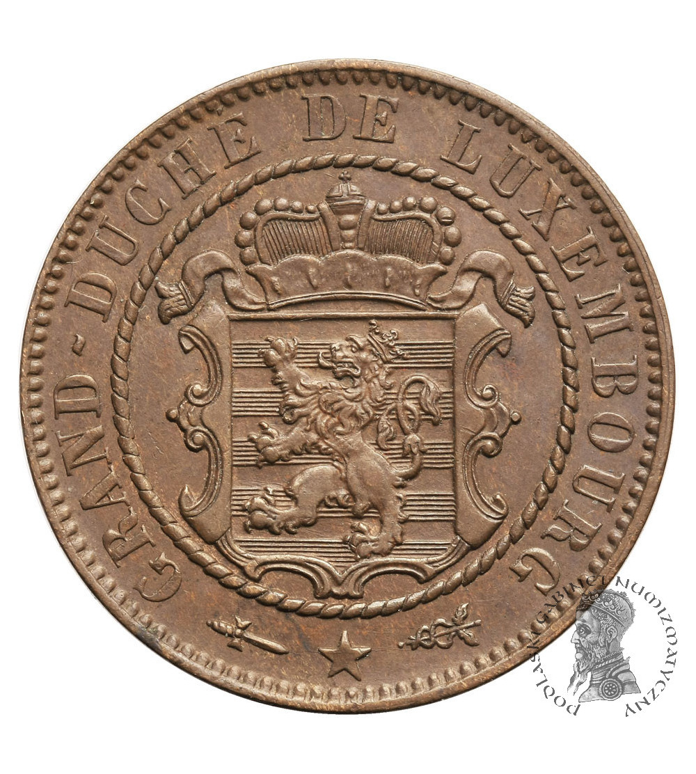 Luxembourg, William III (Netherlands) 1849-1905. 10 Centimes 1854 (u)