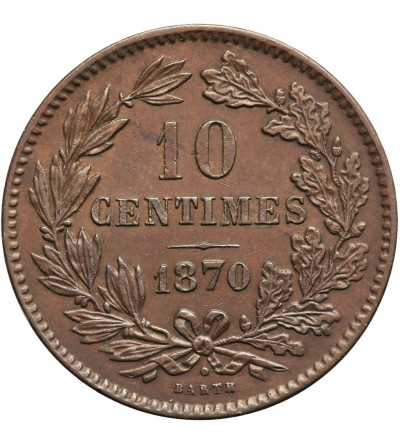 Luxembourg, William III (Netherlands) 1849-1905. 10 Centimes 1870 (u)