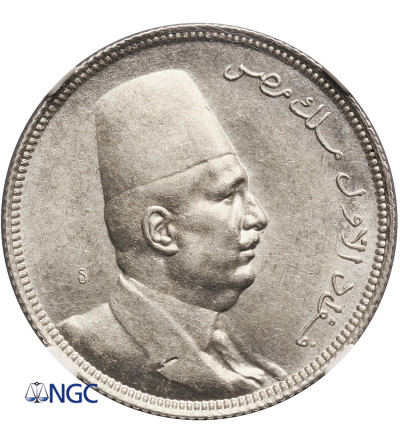 Egypt. 5 Piastres AH 1341 / 1923 AD, Fuad I - NGC AU 58