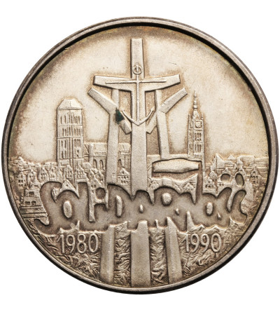 Poland. 100000 Zlotych 1990, Solidarity, var. C (1 Ounce pure Silver)