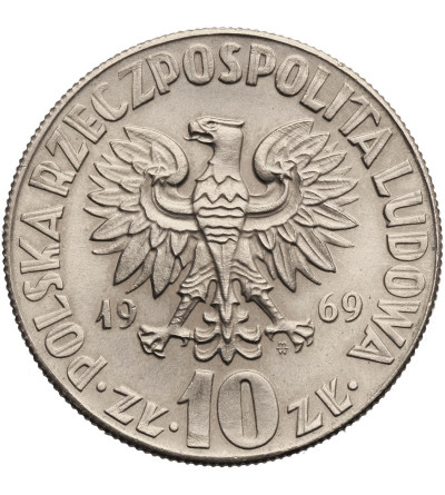 Polska. 10 złotych 1969, Mikołaj Kopernik - destrukt, płaczący Kopernik