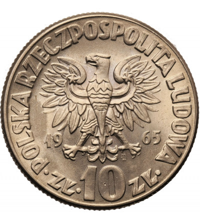 Poland. 10 Zlotych 1965, Mikolaj Kopernik - broken reverse stamp