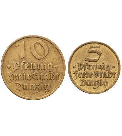 Gdansk, (Danzig / Free City of Gdansk). Set 5 and 10 Pfennig 1932 (Turbot, Codfish)