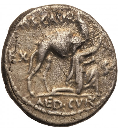 The Roman Republic. AR Denarius  M. Aemilius Scaurus and P. Plautius Hypsaeus 58 BC