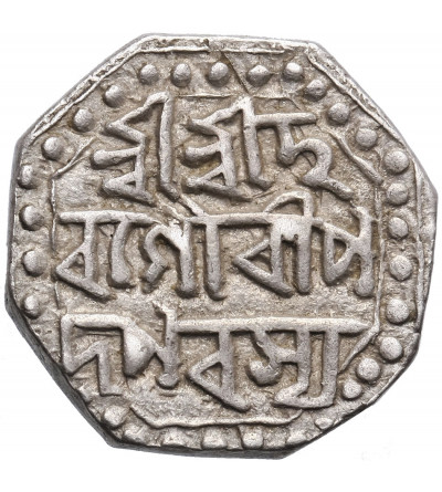 India - Assam, Lakshmi Simha 1769-1780 AD. Octagonal, AR 1/2 Rupee ND (1769-1780 AD)
