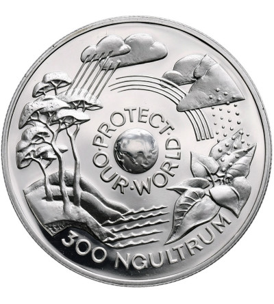 Bhutan. 300 Ngultrums 1994, Protect Our World - Ag Proof