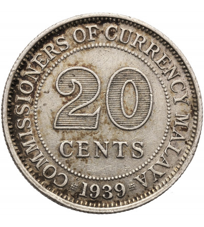 Malaje Brytyjskie. 20 centów 1939, Jerzy VI