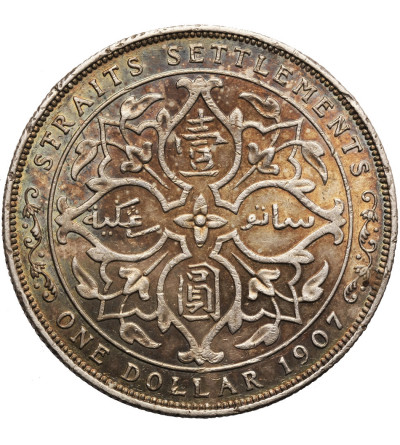 Malaya, Straits Settlements. Dollar 1907 H, Edward VII