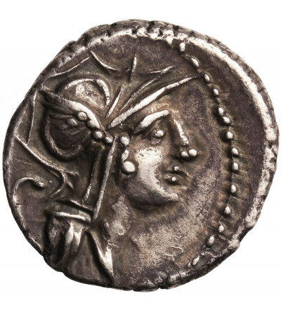 The Roman Republic,  D. Iunius Silanus L f. AR Denarius, 91 BC, Rome mint (letter C on obverse)