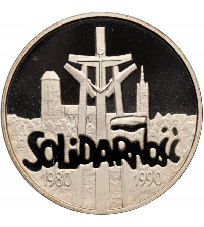 Polska. 100000 złotych 1990, Solidarność 1980-1990 (mała - gruba) Proof