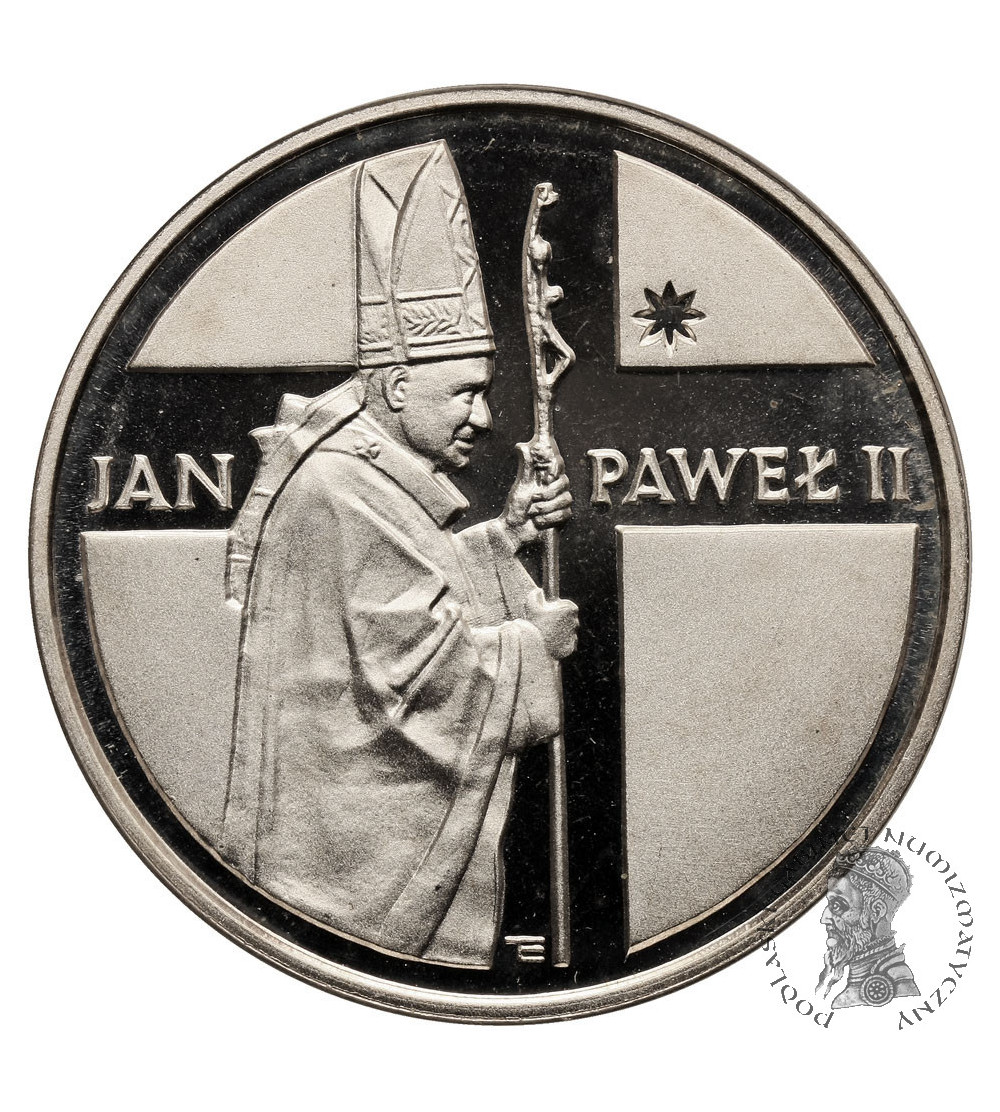 Poland. 10000 Zlotych 1989, John Paul II with a pastoral (thick cross) - Proof